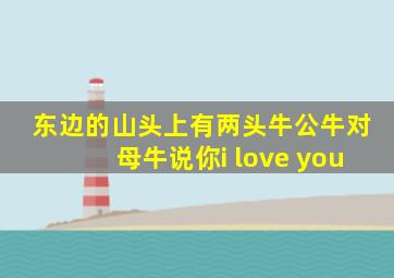 东边的山头上有两头牛公牛对母牛说你i love you